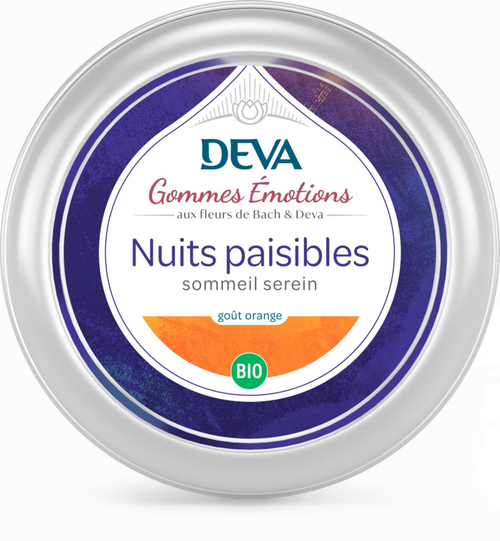 Visuel 1 du produit Gommes nuits paisibles sommeil serein bio et vegan goût orange Deva - 45 g