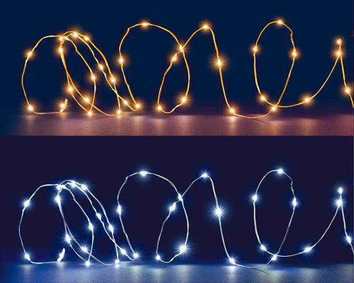 Visuel 1 du produit Guirlande lumineuse à 25 micro-LED sur piles - 2,40 m