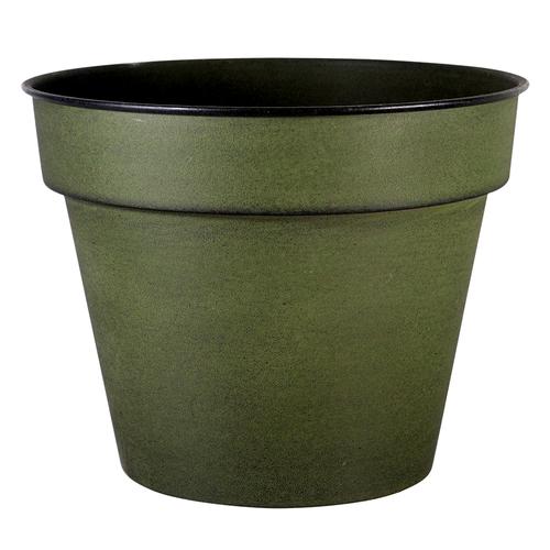 Visuel 1 du produit Pot horticole en acier coloris vert mat Decolines Reb - Ø 37 x H 32 cm