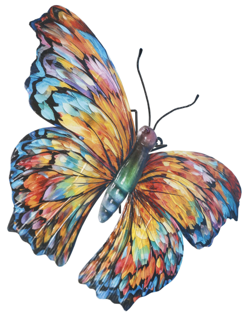 Visuel 1 du produit Papillon en métal multicolore Riviera décor B moyen modèle - 33 cm