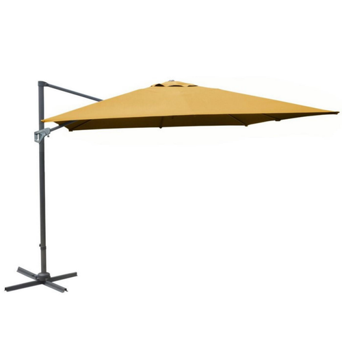Visuel 1 du produit Parasol déporté en aluminium couleur curry Proloisirs - 3 x 4 m
