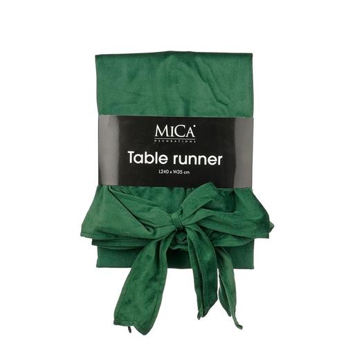 Visuel 1 du produit Chemin de table nœud en polyester vert - 240 x 35 cm