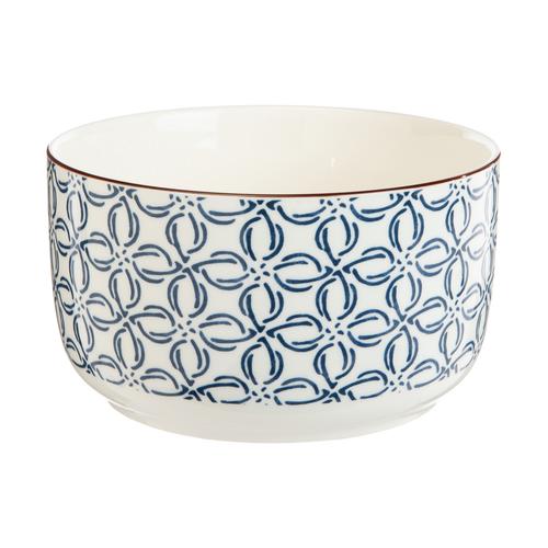 Visuel 2 du produit Bol à salade en porcelaine bleu et blanc Estival - Ø 15 x H 12 cm