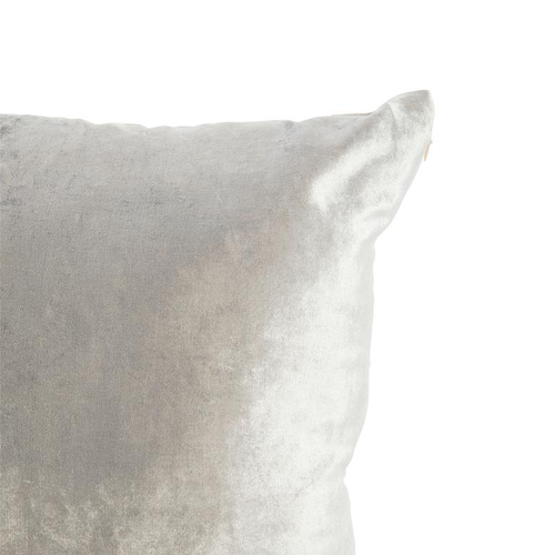 Visuel 2 du produit Coussin carré en coton velours gris bleu uni - 50 x 50 cm