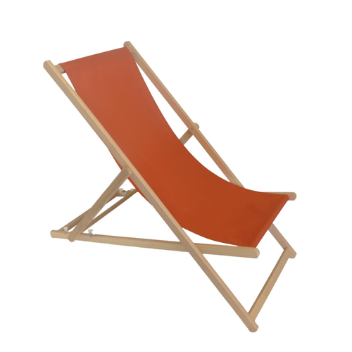 Visuel 1 du produit Chilienne agrafée abricot coloris orange en coton - 127 x 56 x 3,5 cm