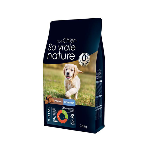 Visuel 1 du produit Croquette pour chiot au poulet et saumon Sa vraie nature - 2,5 kg