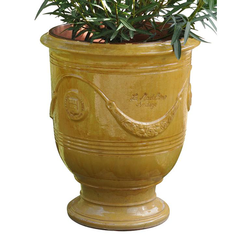 Visuel 1 du produit Vase Anduze tradition jaune en terre cuite émaillée H 55 x Ø 45 cm