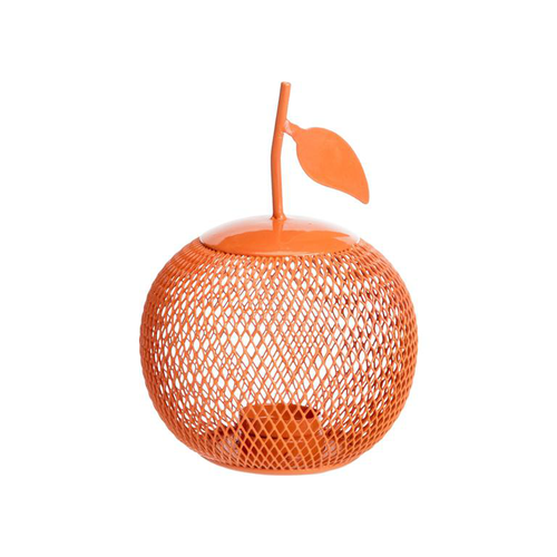 Visuel 1 du produit Photophore forme orange en métal grillagé - Ø 12 x H 19 cm