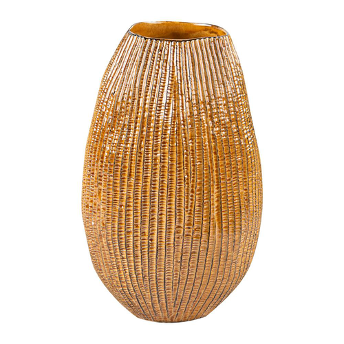 Visuel 1 du produit Vase Livia coloris jaune en céramique - Ø 14 cm