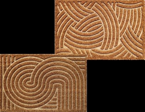 Visuel 1 du produit Tapis brosse coco motifs coloris beige Sweetsol - 40 x 60 cm