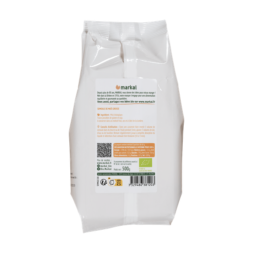 Visuel 2 du produit Semoule de maïs grosse bio en sachet de 500 g