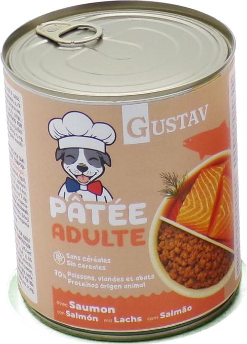 Visuel 1 du produit Pâtée pour chien adulte au saumon sans céréales complète Bubimex Gustav - 800 g