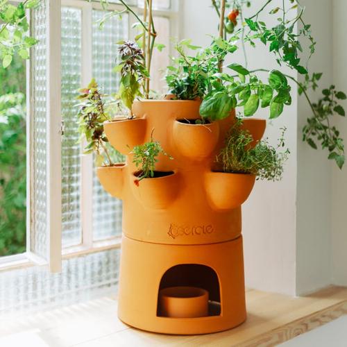 Visuel 3 du produit Potager autofertile 1 étage coloris marron en terre cuite terracotta Ceercle - 20 kg