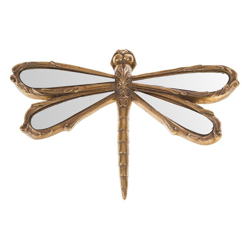 Visuel 1 du produit Miroir mural or forme libellule - 18 x 10 x 3,5 cm