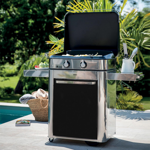 Visuel 3 du produit Plancha gaz sur chariot, 65 cm, noir et inox - ENO Combo ENOSIGN