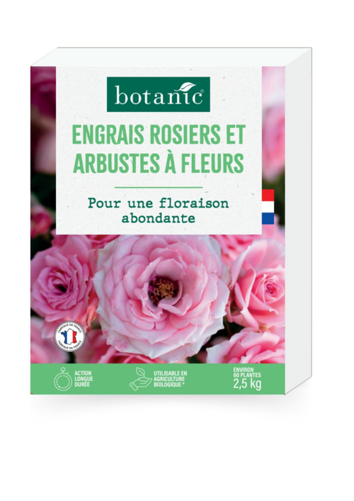Visuel 1 du produit Engrais rosiers et arbustes à fleurs en boîte botanic® - 2,5 kg