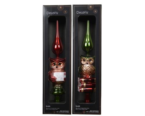 Visuel 1 du produit Cimier pic en verre avec hibou - 6,1 x 5,5 x 30,5 cm