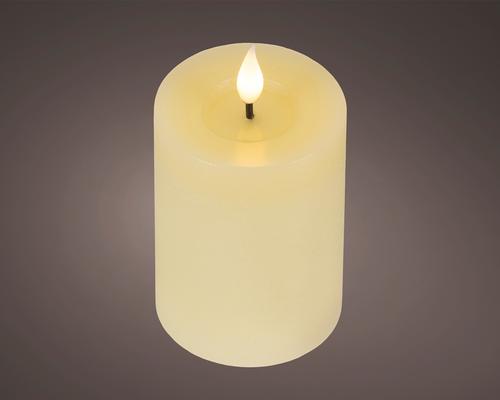 Visuel 1 du produit Bougie LED intérieure en cire crème à lumière blanc chaud - Ø 7,5 cm