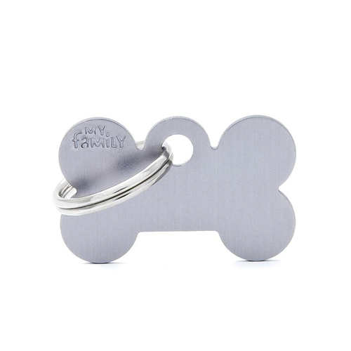 Visuel 1 du produit Médaille basic petit os pour chien en aluminium gris