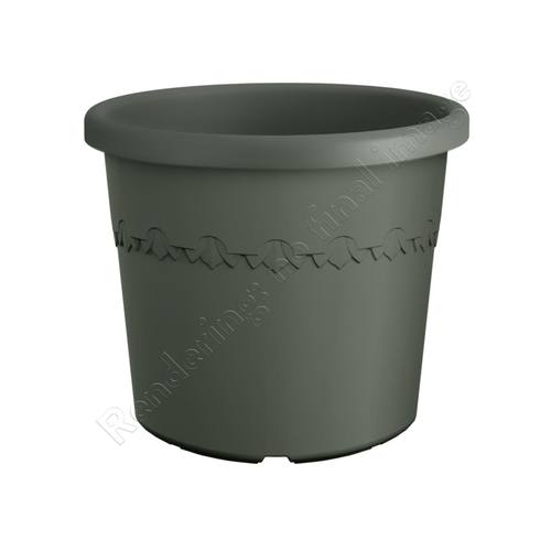 Visuel 1 du produit Pot en plastique recyclé vert thyme green Elho Algarve Cilindro - Ø 48 x H 40 cm