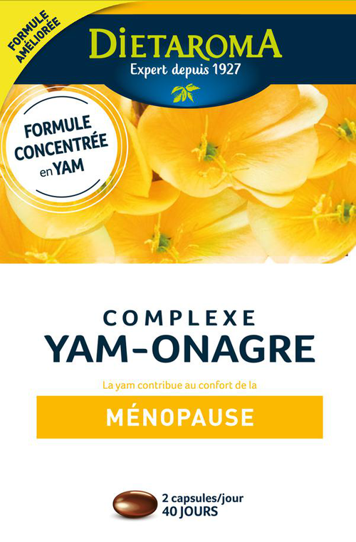 Visuel 1 du produit Complément alimentaire complexe yam-onagre ménopause Dietaroma - 80 gélules