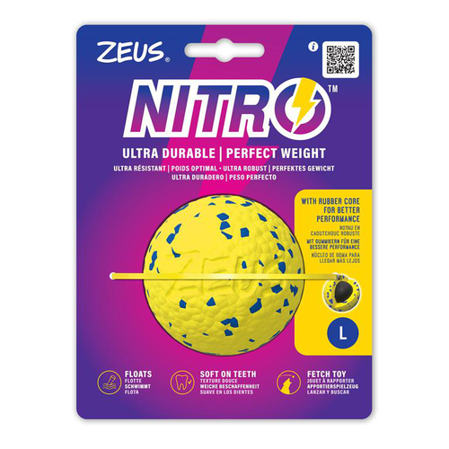 Visuel 2 du produit Jouet pour chien en caoutchouc naturel coloris jaune balle Zeus Nitro - Taille L