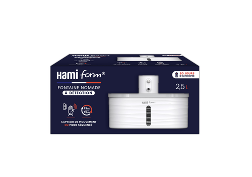 Visuel 2 du produit Fontaine à eau automatique nomade pour petit chien ou chat coloris blanc Hamiform - 2,5 litres