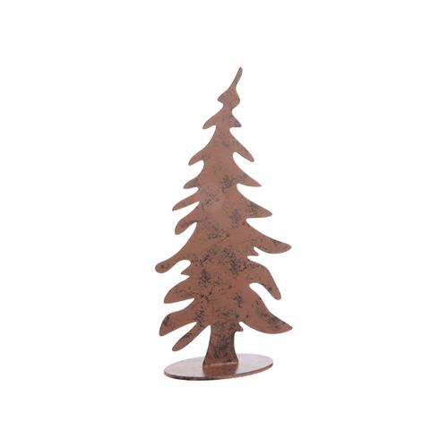 Visuel 1 du produit Sapin dans le vent à poser en métal cuivré - 12 x 8 x 26 cm