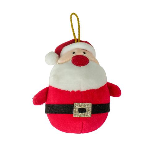 Visuel 1 du produit Suspension pour sapin Père Noël musical en polyester coloris rouge Kalidou - H 12 cm