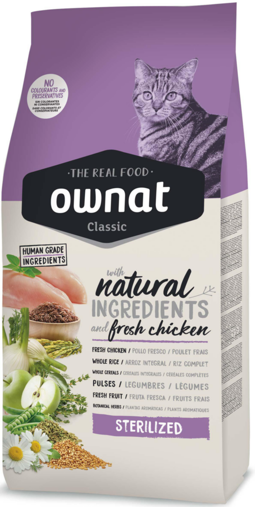 Visuel 1 du produit Croquette pour chat adulte stérilisé au poulet Ownat - 1,5 kg