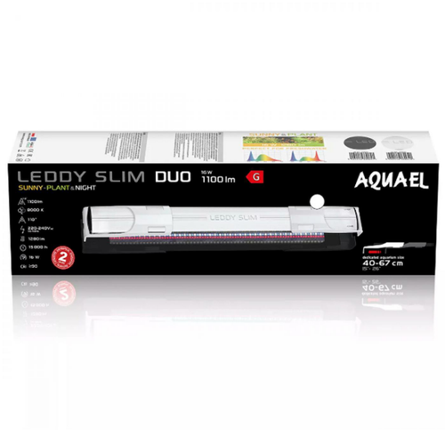 Visuel 2 du produit Rampe LED aquarium eau douce, blanc 16W, AQUAEL, Leddy Slim Duo Sunny & Plant 2.0 - Day & Night