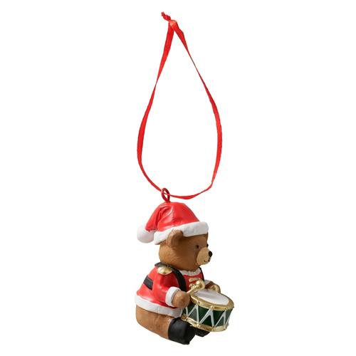 Visuel 3 du produit Pendentif de Noël ours en résine et polyester rouge Erwin - 4 x 5,5 x 7 cm