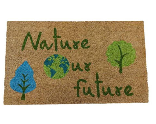 Visuel 1 du produit Tapis brosse en coco écru avec imprimé Sweetsol Nature our future - 60 x 40 cm