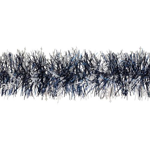 Visuel 1 du produit Guirlande de sapin flocons de neige coloris bleu et blanc en plastique - Ø 90 mm x 2 m