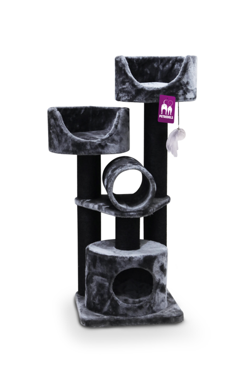 Visuel 1 du produit Arbre à chat coloris noir Petrebels Victoria 125 – 48 x 48 x 125 cm