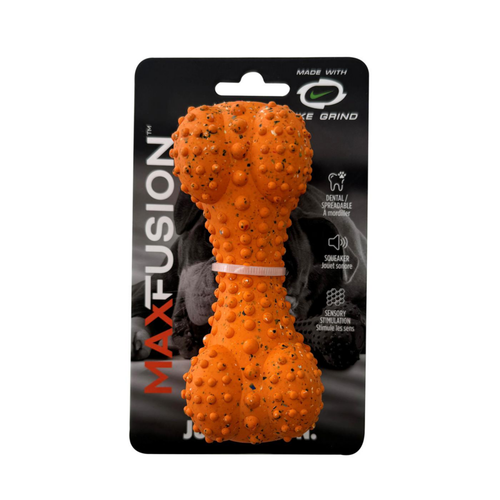 Visuel 2 du produit Jouet pour chien en caoutchouc naturel et Nike Grind coloris orange os Max Fusion - Taille M
