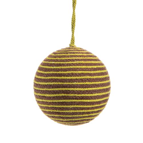 Visuel 1 du produit Boule à lignes en coton et plastique vert et jaune - Ø 7 cm