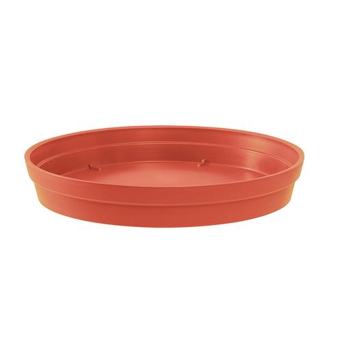 Visuel 1 du produit Soucoupe ronde en plastique coloris terre battue EDA Toscane - Ø 34,5 x H 4,8 cm