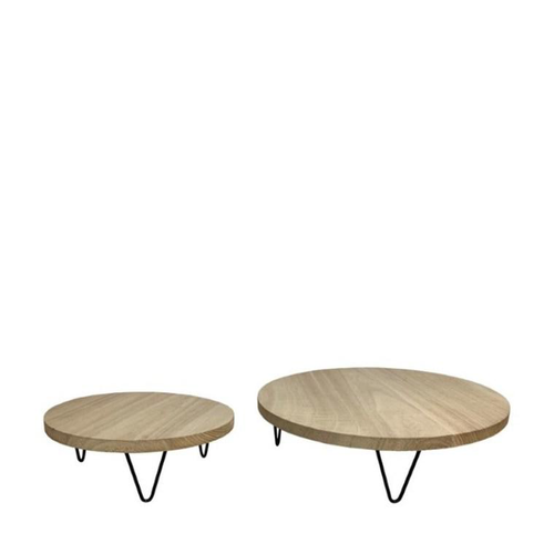 Visuel 1 du produit Plateau sur pied grand modèle coloris beige en bois