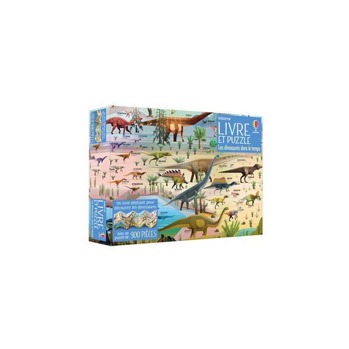Visuel 1 du produit Le livre " Les dinosaures dans le temps - coffret livre et puzzle " aux Éditions Usborne Publishing