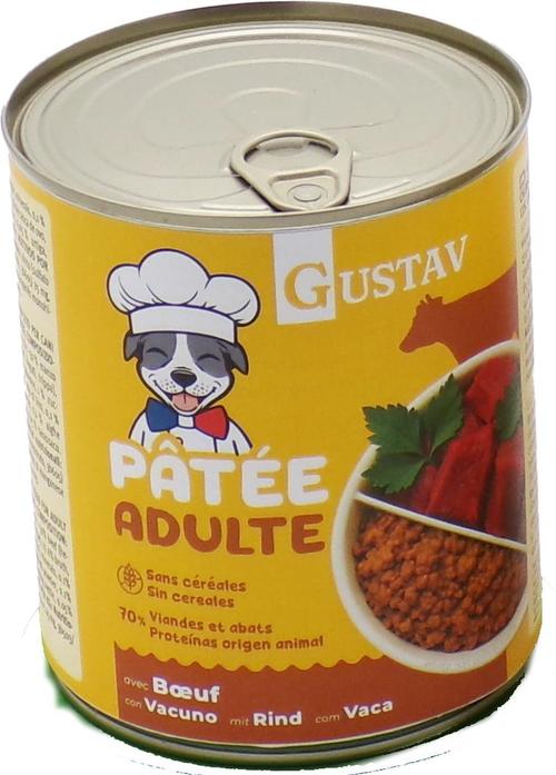 Visuel 1 du produit Pâtée pour chien adulte au bœuf sans céréales complète Bubimex Gustav - 800 g