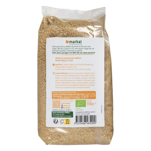 Visuel 2 du produit Couscous 1/2 complet bio Markal - 500 g