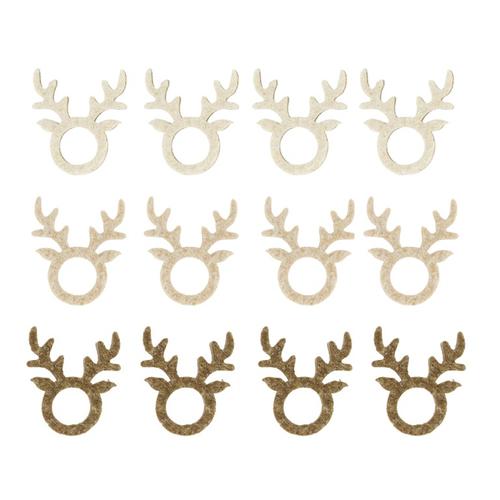 Visuel 1 du produit Rond de serviette en feutre forme renne x 4 - 11 x 9,5 cm