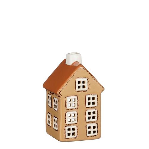 Visuel 1 du produit Photophore maison en grès marron - 7 x 6 x 11 cm