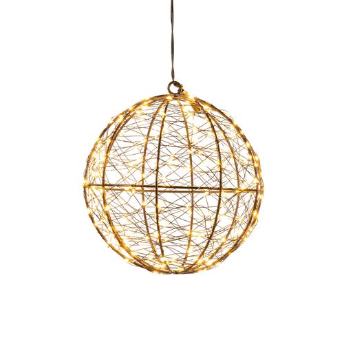Visuel 1 du produit Décoration lumineuse de Noël boule micro LED blanc orangé flash minuterie variateur intérieur extérieur - Ø 18 cm