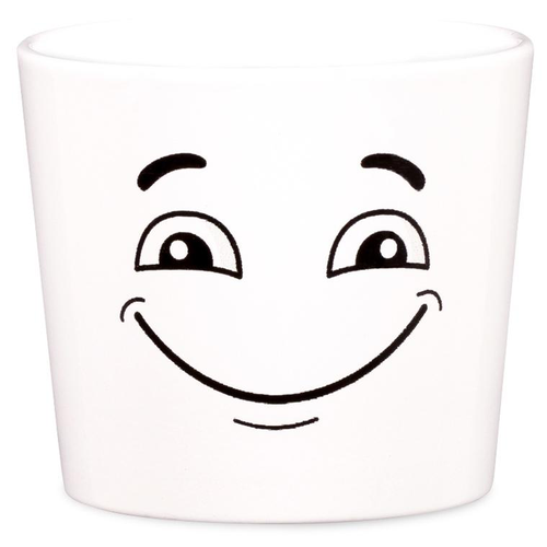 Visuel 1 du produit Cache-pot en céramique blanc motif sourire Scheurich 870 Vibes - Ø 9 cm