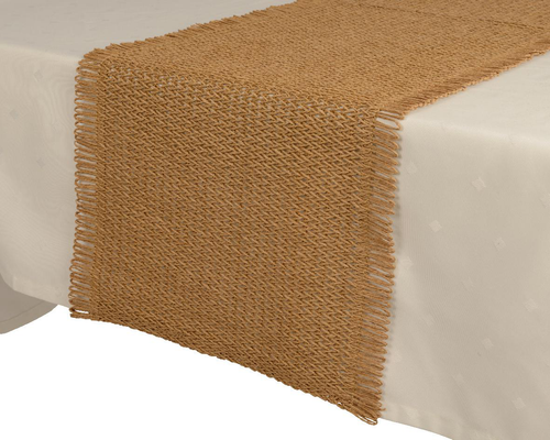 Visuel 3 du produit Chemin de table tressé en corde de papier naturel - 140 x 35 cm