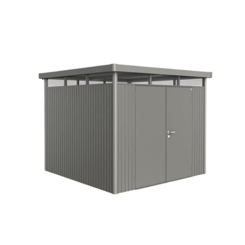 Visuel 2 du produit Abri de jardin HighLine taille H2 double porte Acier galvanisé Gris foncé 275x195x222 cm