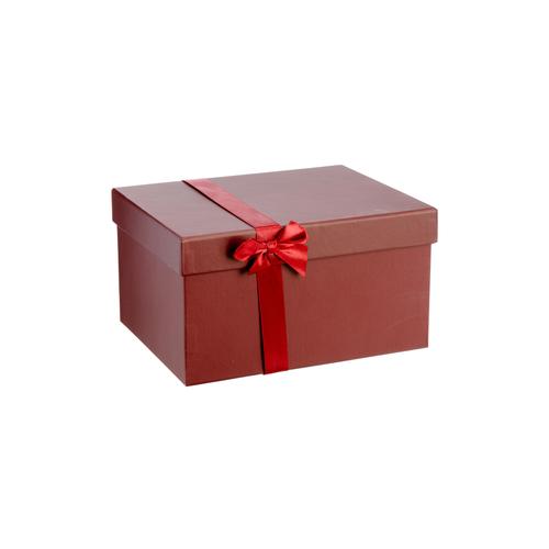 Visuel 2 du produit Boîte cadeau rectangulaire en papier rouge Bowlina taille 5 - 20,8 x 16,7 x 11,4 cm