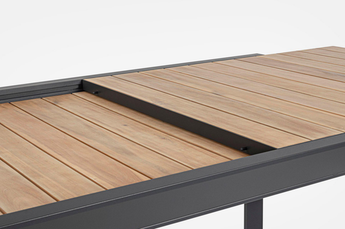 Visuel 7 du produit Table Calla naturel avec allonges coloris bois en aluminium - 220/340 x 100 cm